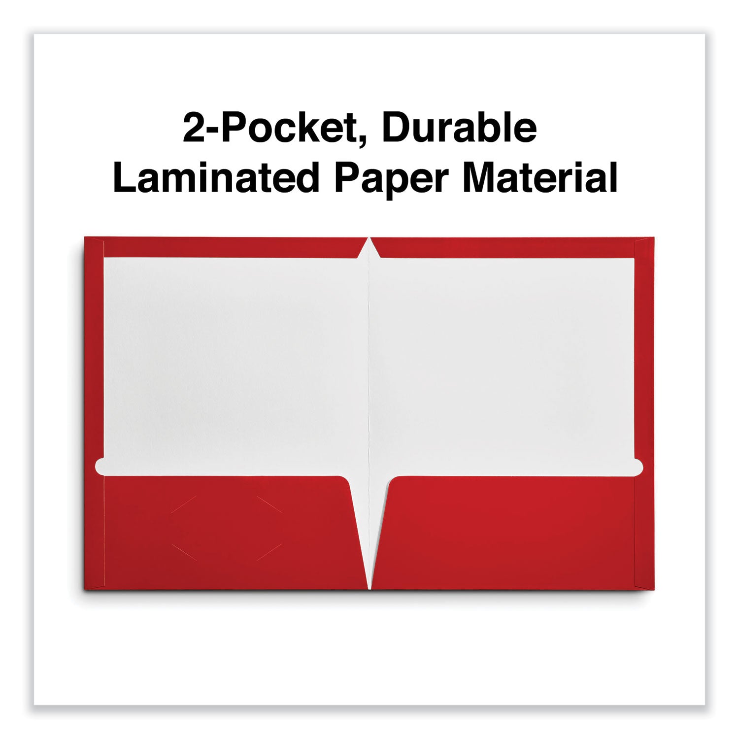 Universal Laminated Two-Pocket Folder, Cardboard Paper, 100-Sheet Capacity, 11 x 8.5, Red, 25/Box (56420)