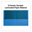 Universal Two-Pocket Portfolio, Embossed Leather Grain Paper, 11 x 8.5, Light Blue, 25/Box (56601)