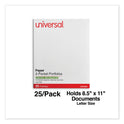 Universal Two-Pocket Portfolio, Embossed Leather Grain Paper, 11 x 8.5, Light Blue, 25/Box (56601)