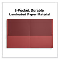 Universal Two-Pocket Portfolio, Embossed Leather Grain Paper, 11 x 8.5, Red, 25/Box (56611)