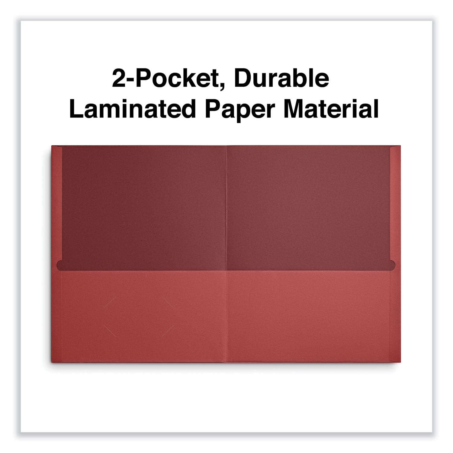 Universal Two-Pocket Portfolio, Embossed Leather Grain Paper, 11 x 8.5, Red, 25/Box (56611)