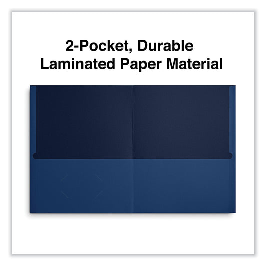 Universal Two-Pocket Portfolio, Embossed Leather Grain Paper, 11 x 8.5, Assorted Colors, 25/Box (56613)