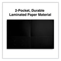 Universal Two-Pocket Portfolio, Embossed Leather Grain Paper, 11 x 8.5, Black, 25/Box (56616)