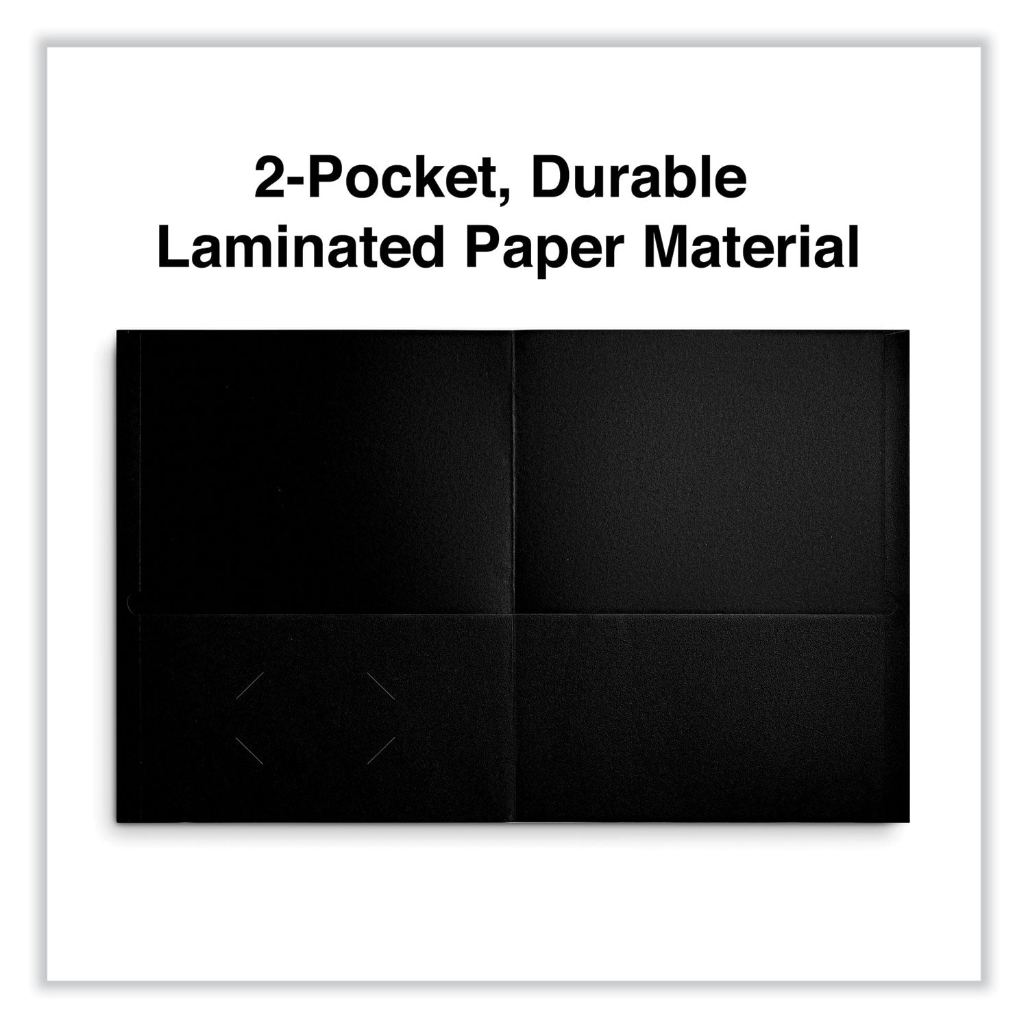 Universal Two-Pocket Portfolio, Embossed Leather Grain Paper, 11 x 8.5, Black, 25/Box (56616)