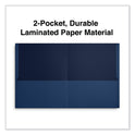 Universal Two-Pocket Portfolio, Embossed Leather Grain Paper, 11 x 8.5, Dark Blue, 25/Box (56638)