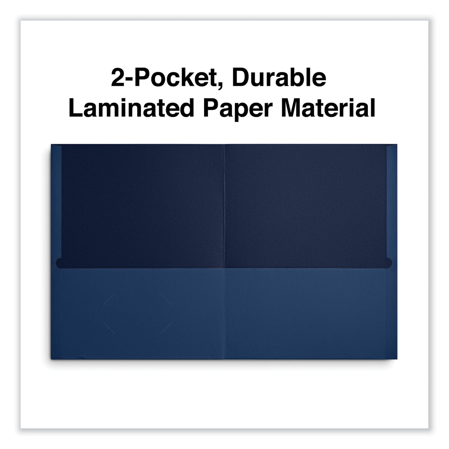 Universal Two-Pocket Portfolio, Embossed Leather Grain Paper, 11 x 8.5, Dark Blue, 25/Box (56638)