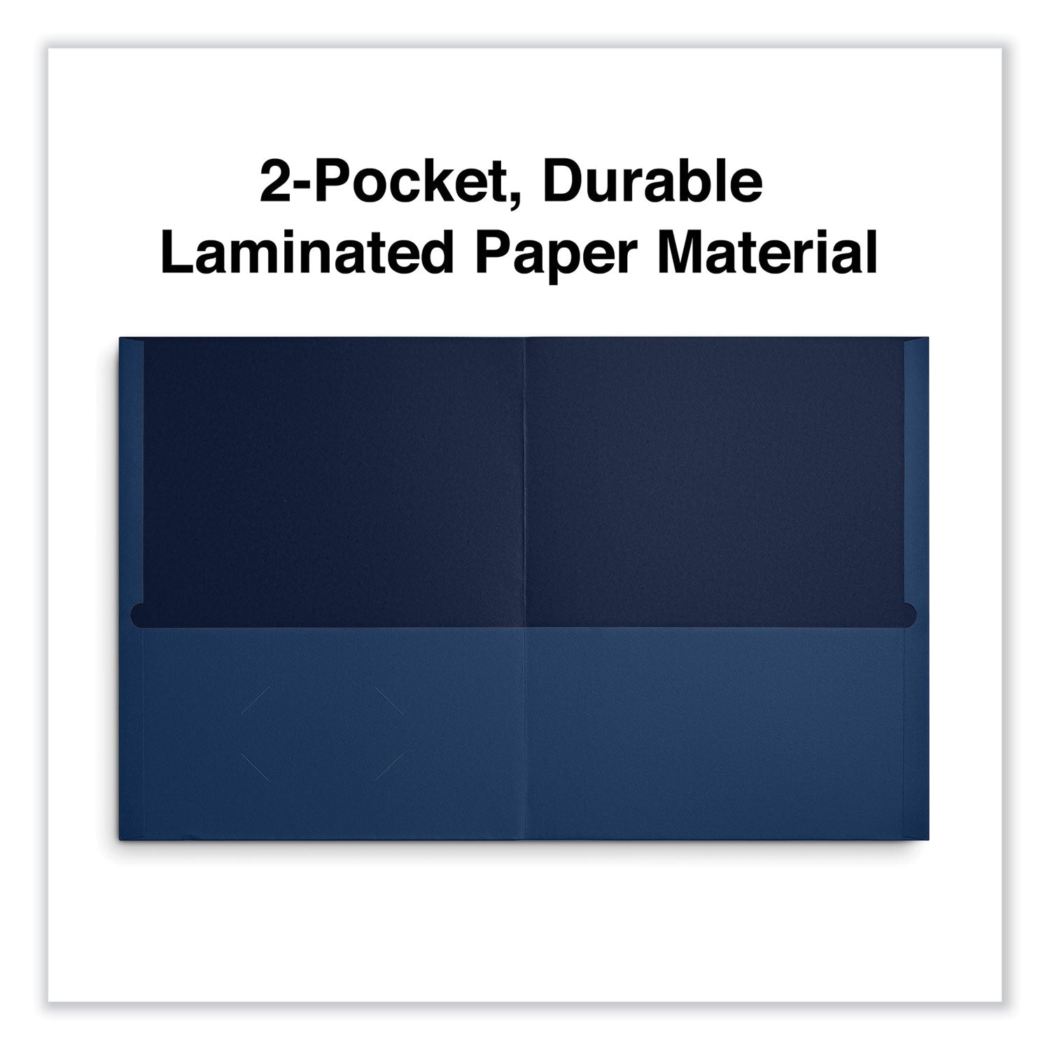 Universal Two-Pocket Portfolio, Embossed Leather Grain Paper, 11 x 8.5, Dark Blue, 25/Box (56638)