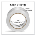 Universal Deluxe General-Purpose Acrylic Box Sealing Tape, 1.7 mil, 3" Core, 1.88" x 109 yds, Clear, 6/Pack (63120)