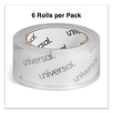 Universal Deluxe General-Purpose Acrylic Box Sealing Tape, 1.7 mil, 3" Core, 1.88" x 109 yds, Clear, 6/Pack (63120)