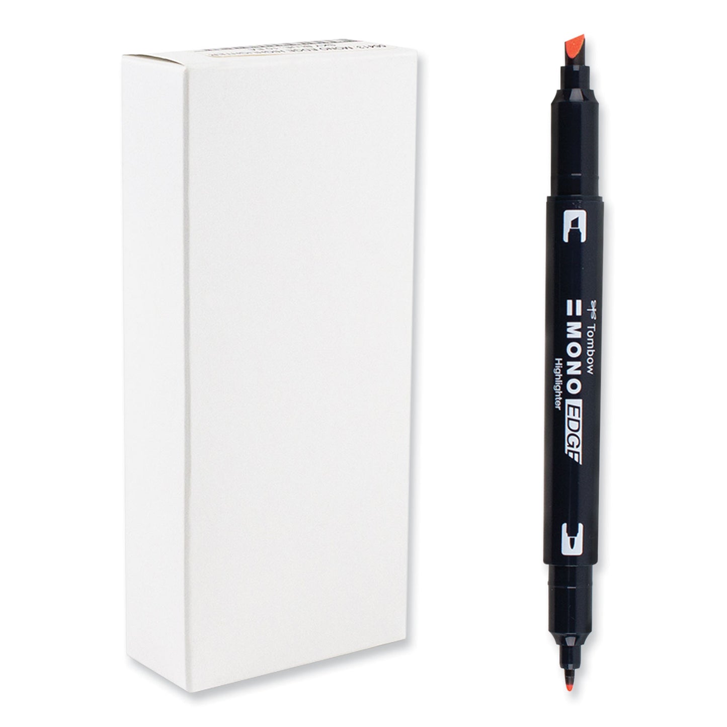 Tombow Edge Highlighters, Red Ink, Chisel/Bullet Tip, Red Barrel, 10/Box (56412)