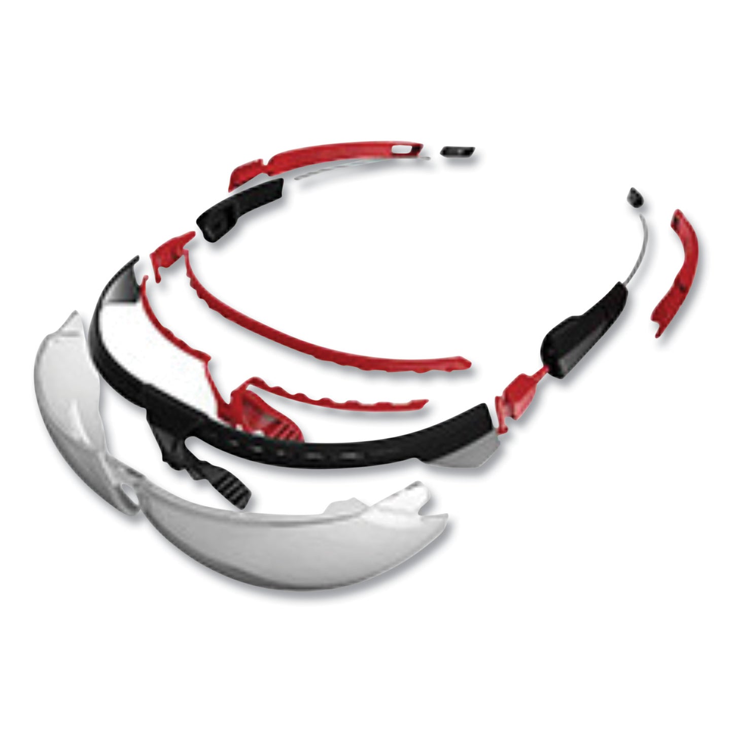 Uvex Avatar Safety Glasses, Black/Red Polycarbonate Frame, Gray Polycarbonate Lens (S2861HS)