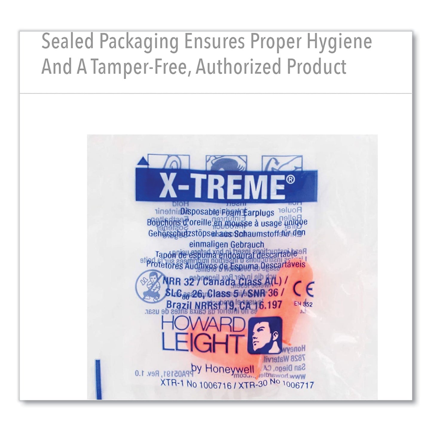 Howard Leight X-TREME Uncorded Disposable Earplugs, Uncorded, One Size Fits Most, 32 dB, Orange, 2,000/Carton (XTR1)