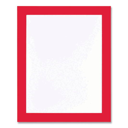 Deflecto Self Adhesive Sign Holders, 11 x 17 Insert, Clear with Red Border, 2/Pack (68886R)