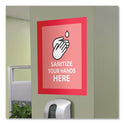 Deflecto Self Adhesive Sign Holders, 11 x 17 Insert, Clear with Red Border, 2/Pack (68886R)