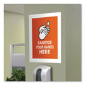 Deflecto Self Adhesive Sign Holders, 11 x 17, Clear with White Border, 2/Pack (68886W)