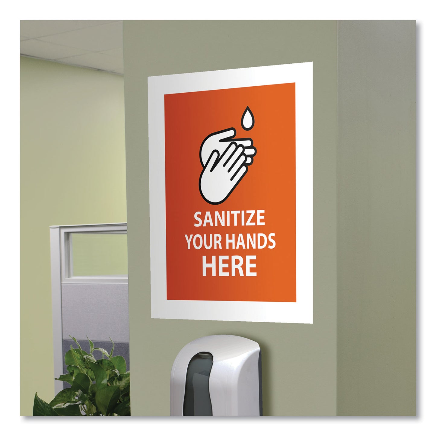 Deflecto Self Adhesive Sign Holders, 11 x 17, Clear with White Border, 2/Pack (68886W)