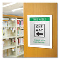 Deflecto Self Adhesive Sign Holders, 11 x 17, Clear with White Border, 2/Pack (68886W)