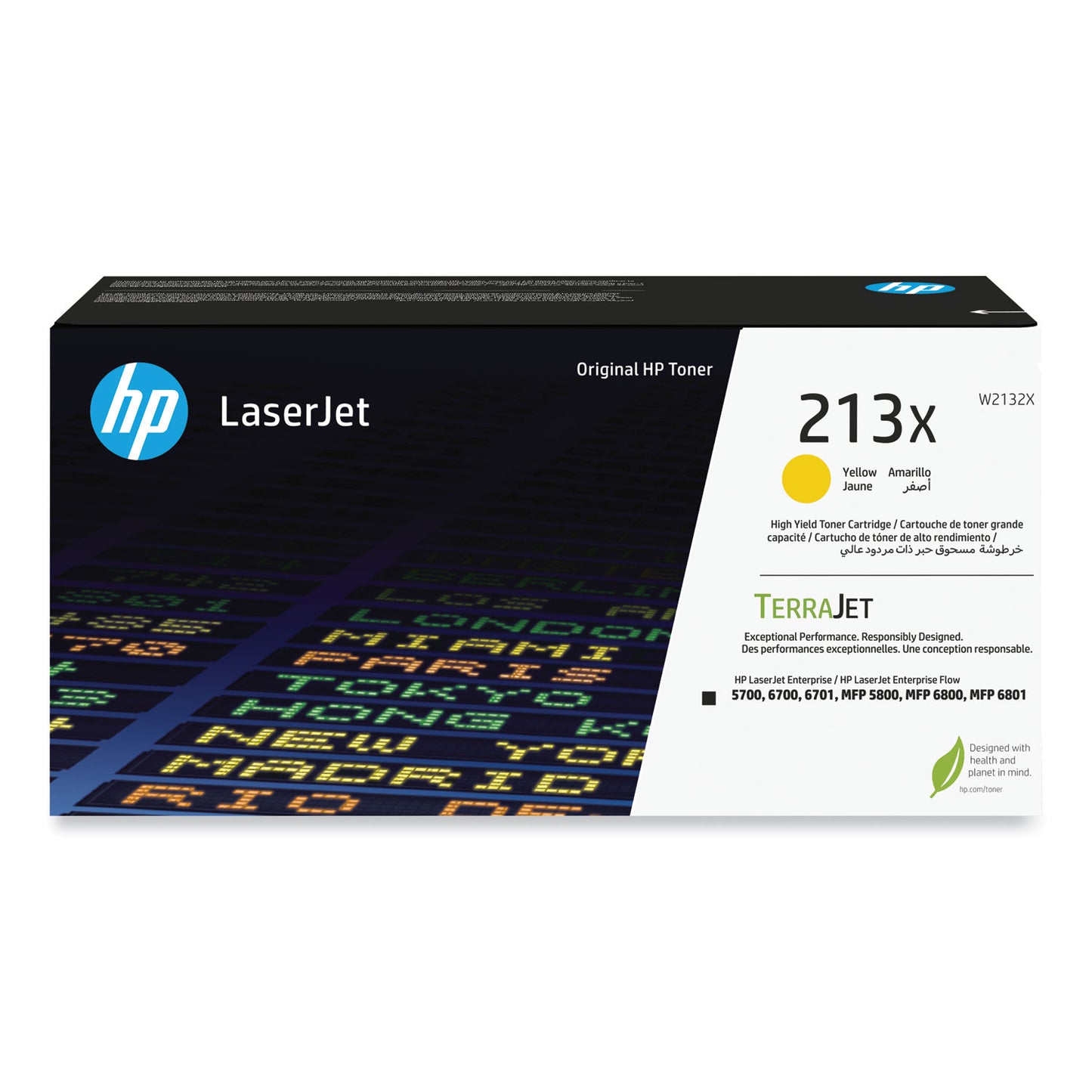 HP 213X (W2132X) High-Yield Yellow Original LaserJet Toner Cartridge