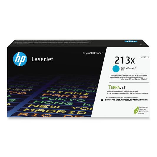 HP 213X (W2131X) High-Yield Cyan Original LaserJet Toner Cartridge