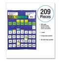 Carson-Dellosa Complete Calendar and Weather Pocket Chart, 51 Pockets, 26 x 37.25, Blue (158003)