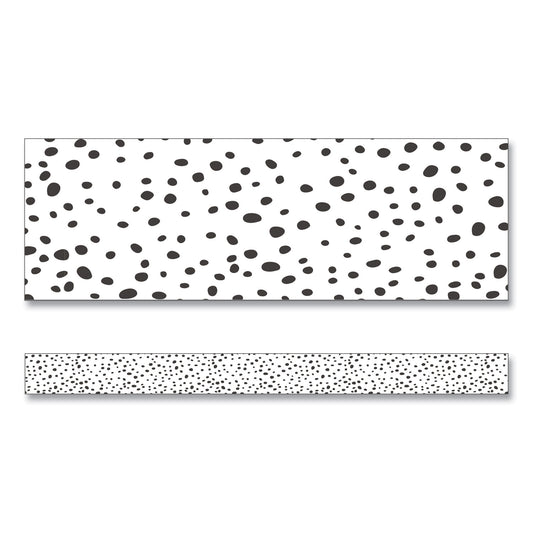 Carson-Dellosa Straight Borders, Dotted, 3" x 3 ft, Black/White, 12/Pack (108495)