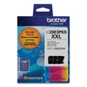 Brother LC20E3PKS Super High-Yield Ink, 1,200 Page-Yield, Cyan/Magenta/Yellow, 3/Pack