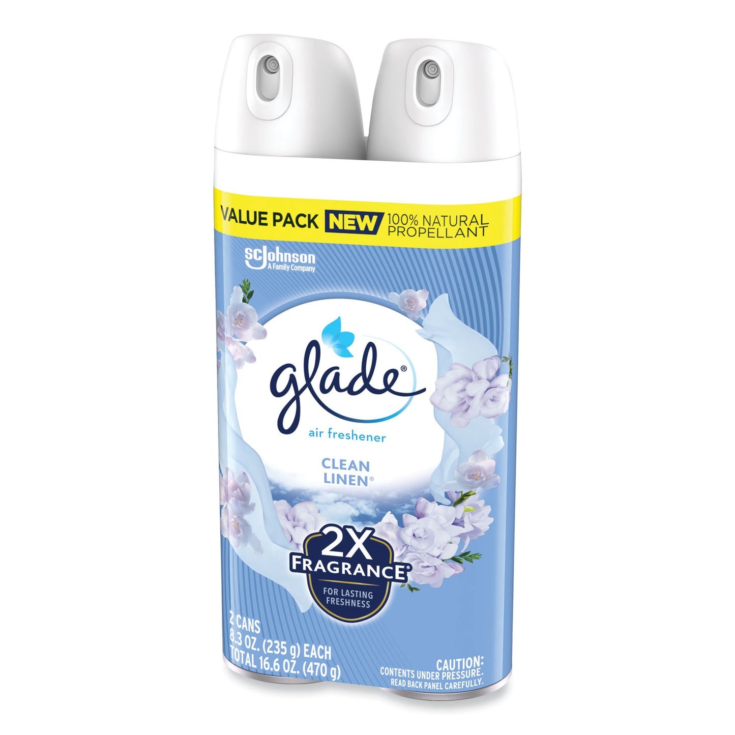 Glade Air Freshener, Clean Linen Scent, 8.3 oz, 2/Pack, 3Packs/Carton (346578)