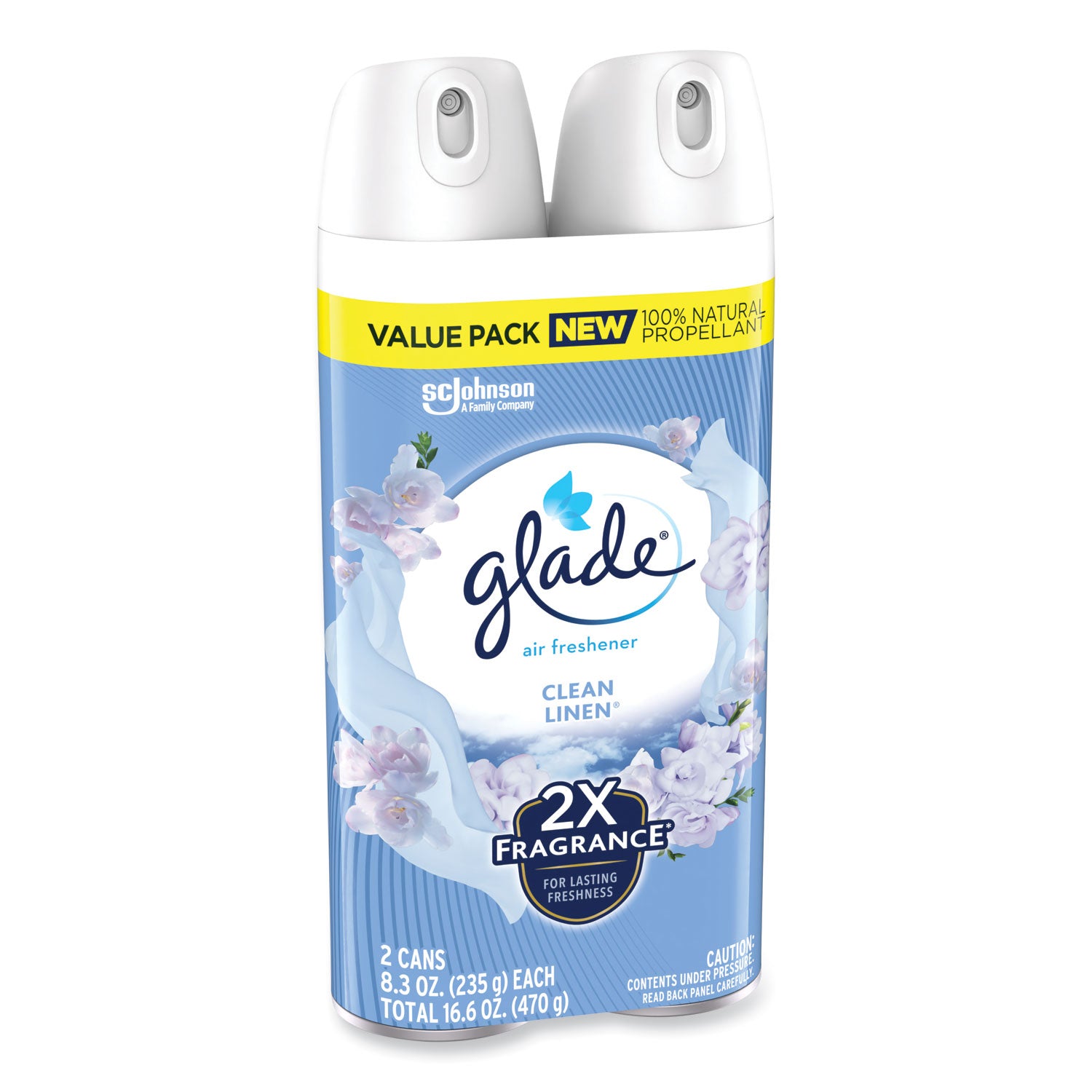 Glade Air Freshener, Clean Linen Scent, 8.3 oz, 2/Pack, 3Packs/Carton (346578)