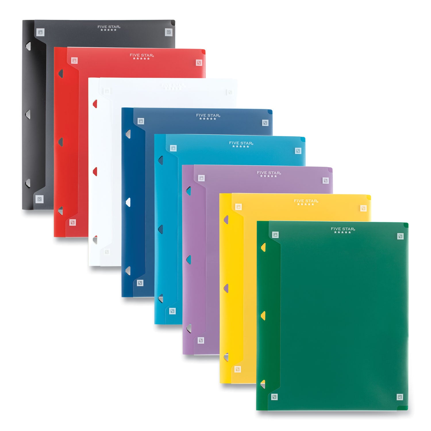 Five Star Two-Pocket Portfolio Clear View, 11" x 8.5", Randomly Assorted (33452)