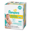 Pampers Sensitive Baby Wipes, 1-Ply, 6.7 x 7, Unscented, White, 84/Pack, 7/Carton (07325)