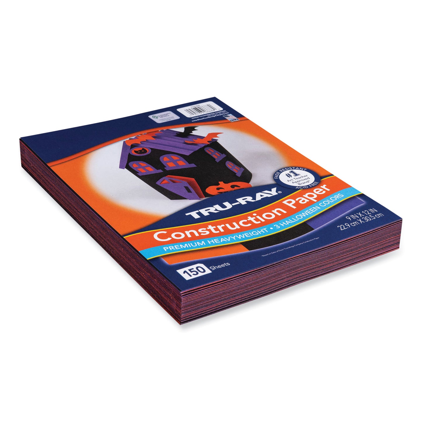 Pacon Tru-Ray Construction Paper, 70 lb Text Weight, 9 x 12, Assorted Halloween Colors, 150/Pack (P6688)