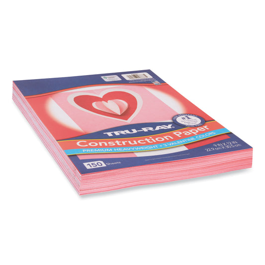 Pacon Tru-Ray Construction Paper, 70 lb Text Weight, 9 x 12, Assorted Valentine Colors, 150/Pack (P6683)