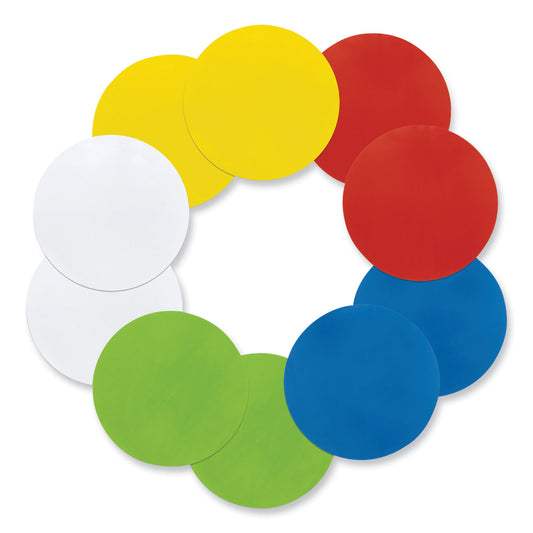 Pacon Self Stick Dry Erase Circles, 10 x 10, Blue/Green/Red/White/Yellow Surfaces, 10/Pack (9012)