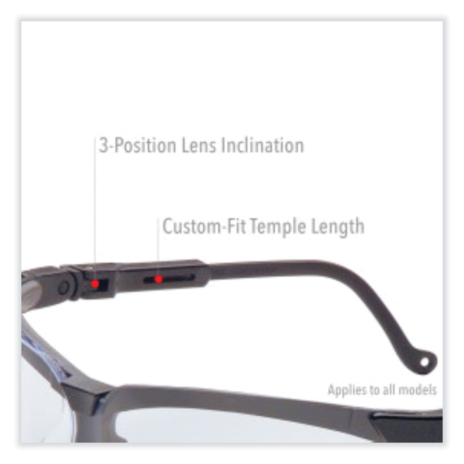 Uvex Genesis Safety Eyewear, Black Nylon Frame, Clear Polycarbonate Lens (S3200HS)