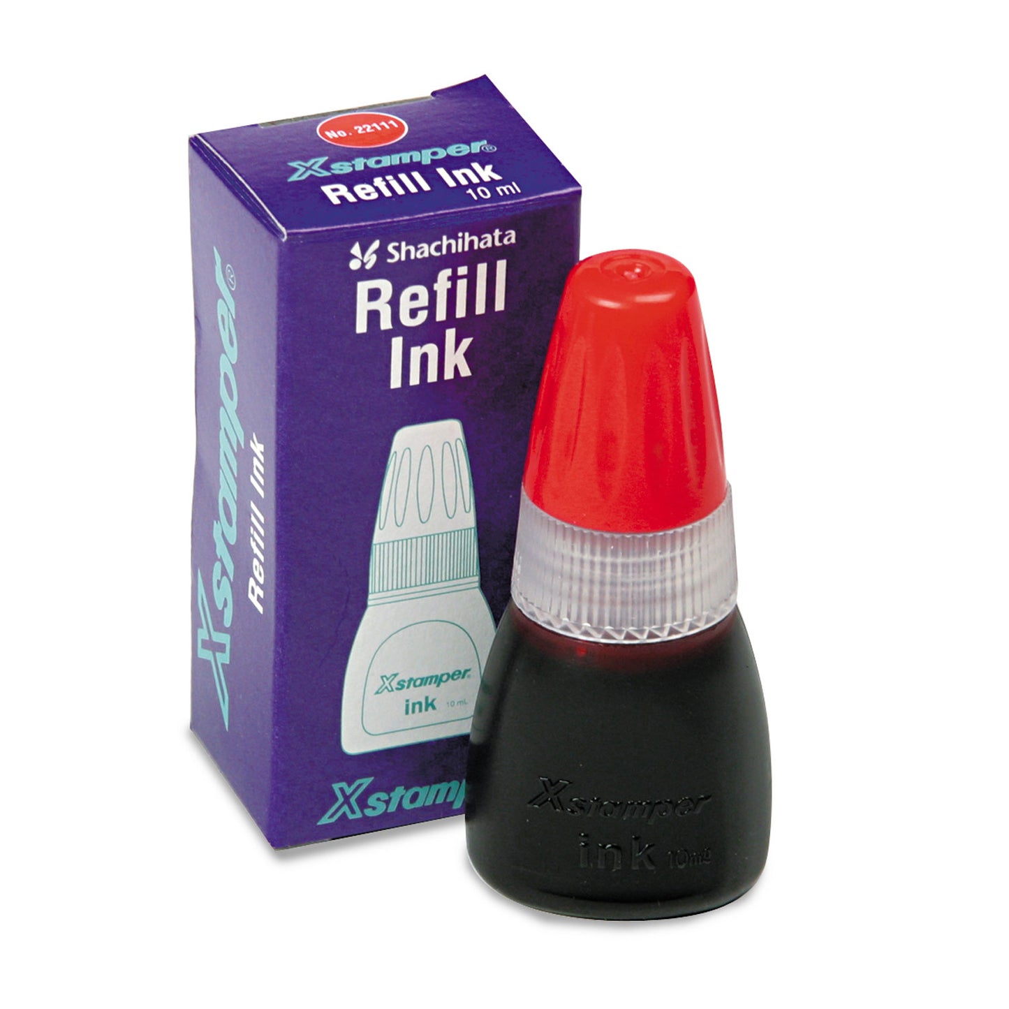 Refill Ink for Xstamper Stamps, 10 mL Bottle, Red (22111)