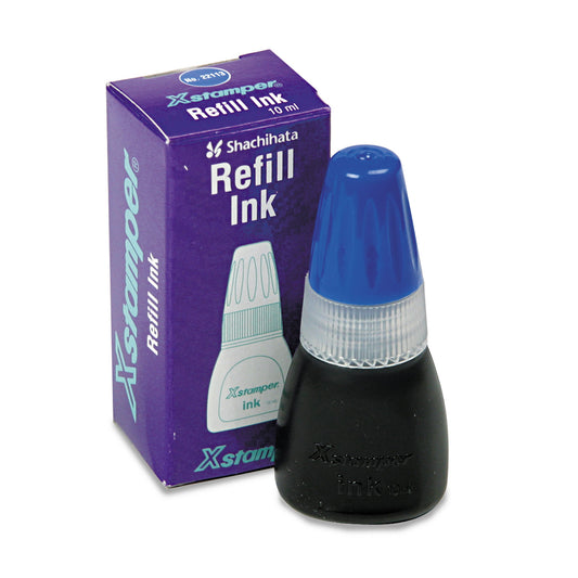 Refill Ink for Xstamper Stamps, 10 mL Bottle, Blue (22113)