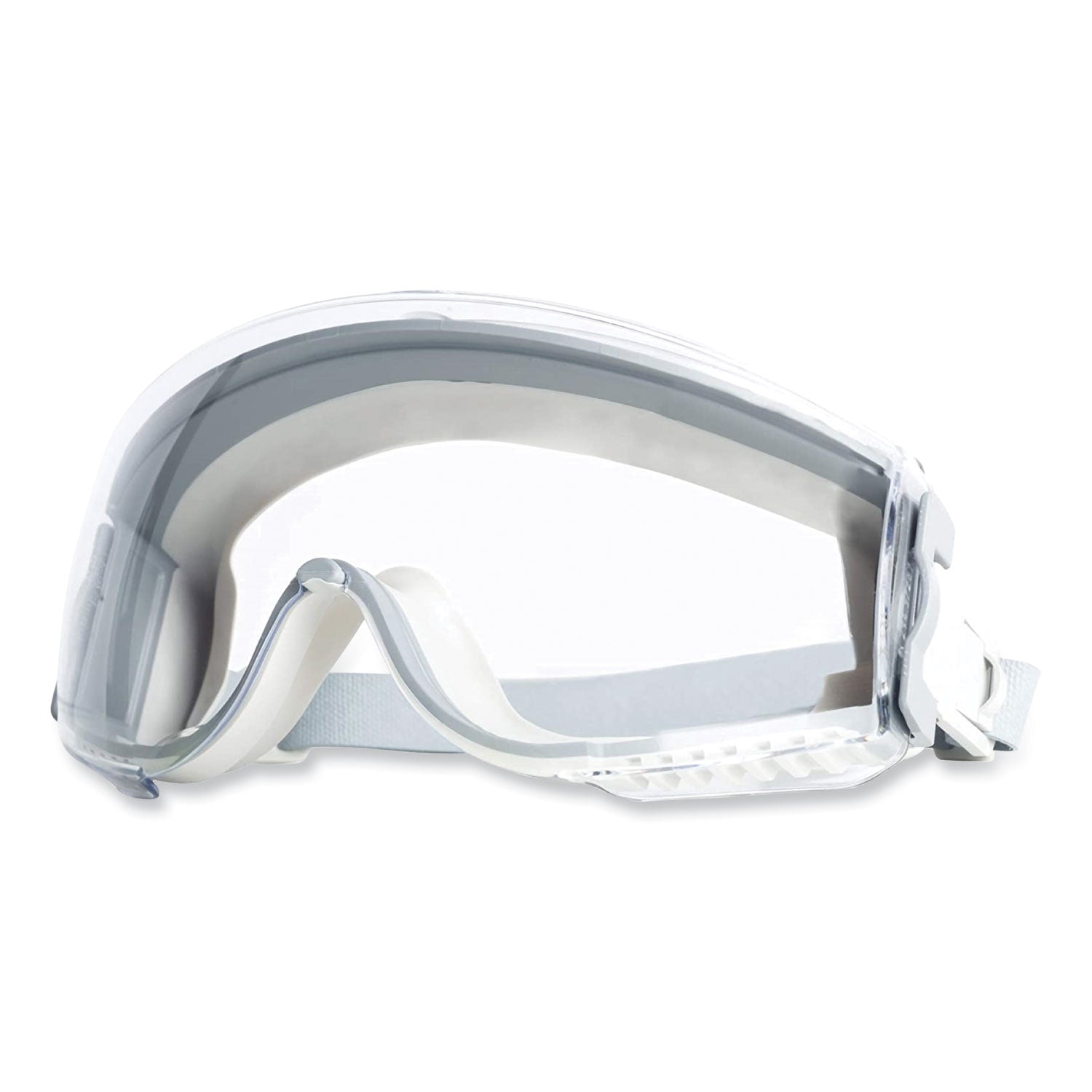 Uvex Stealth Safety Goggles, Clear HydroShield Anti-Fog/Anti-Scratch Lens, Clear/Gray Frame (S3960HS)