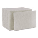 Boardwalk Light Duty Scour Pad, White, 6 x 9, White, 20/Carton (198)