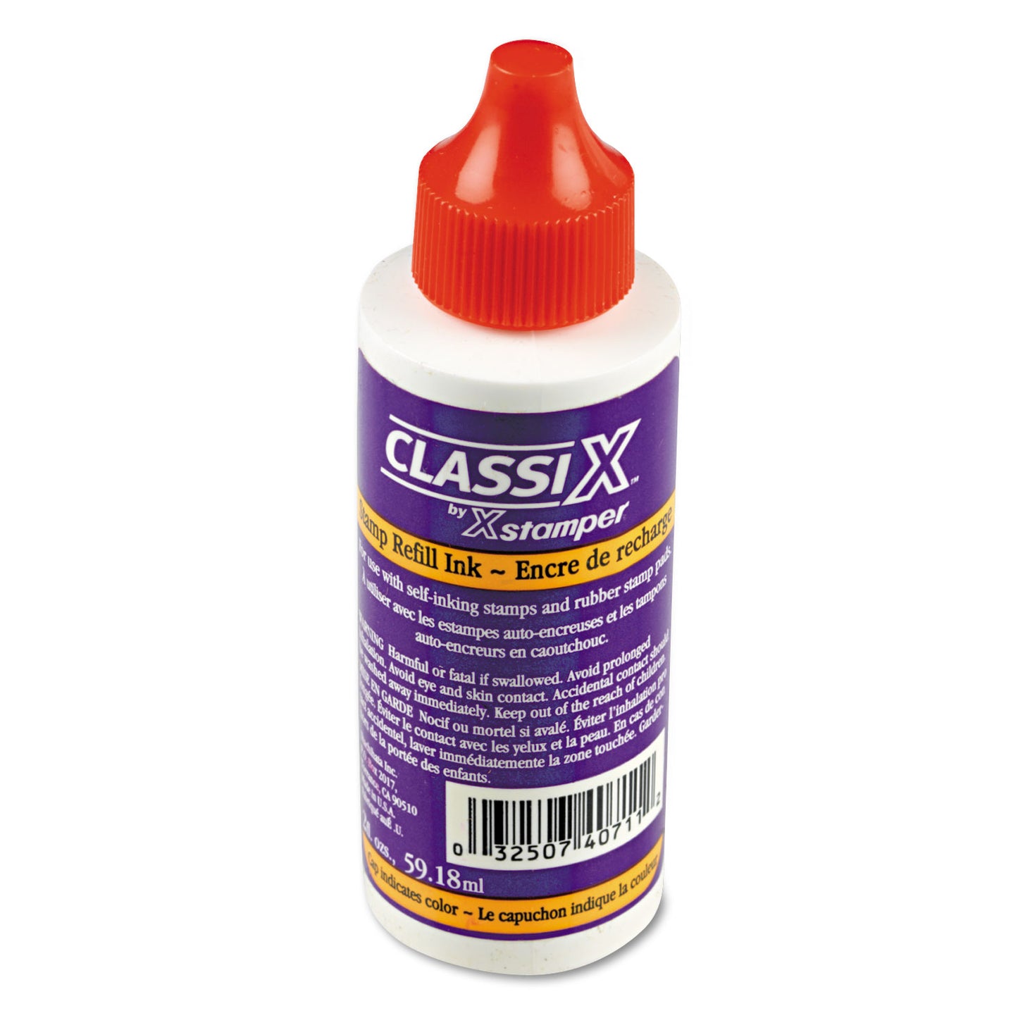 Refill Ink for Classix Stamps, 2 oz Bottle, Red (40711)