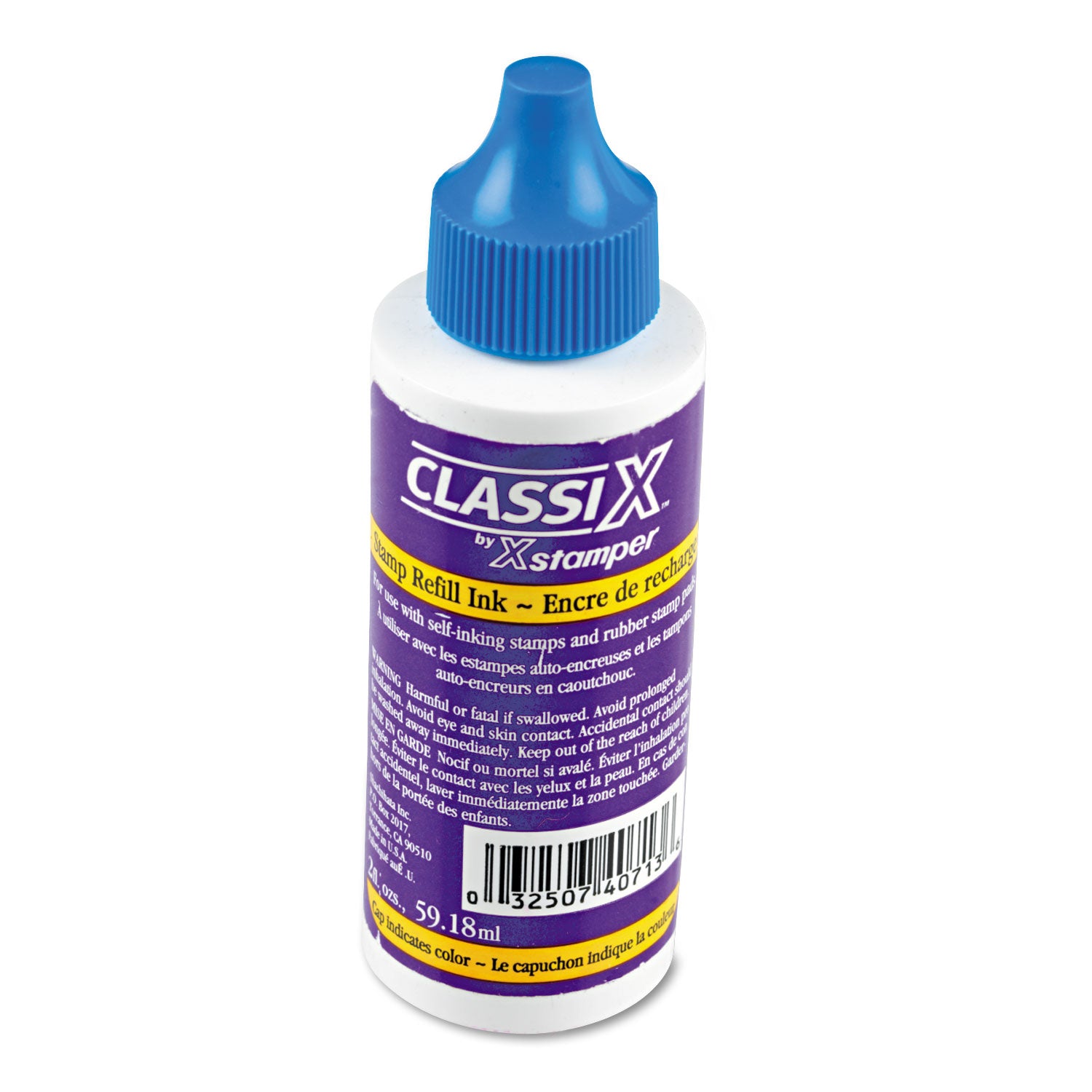 Refill Ink for Classix Stamps, 2 oz Bottle, Blue (40713)