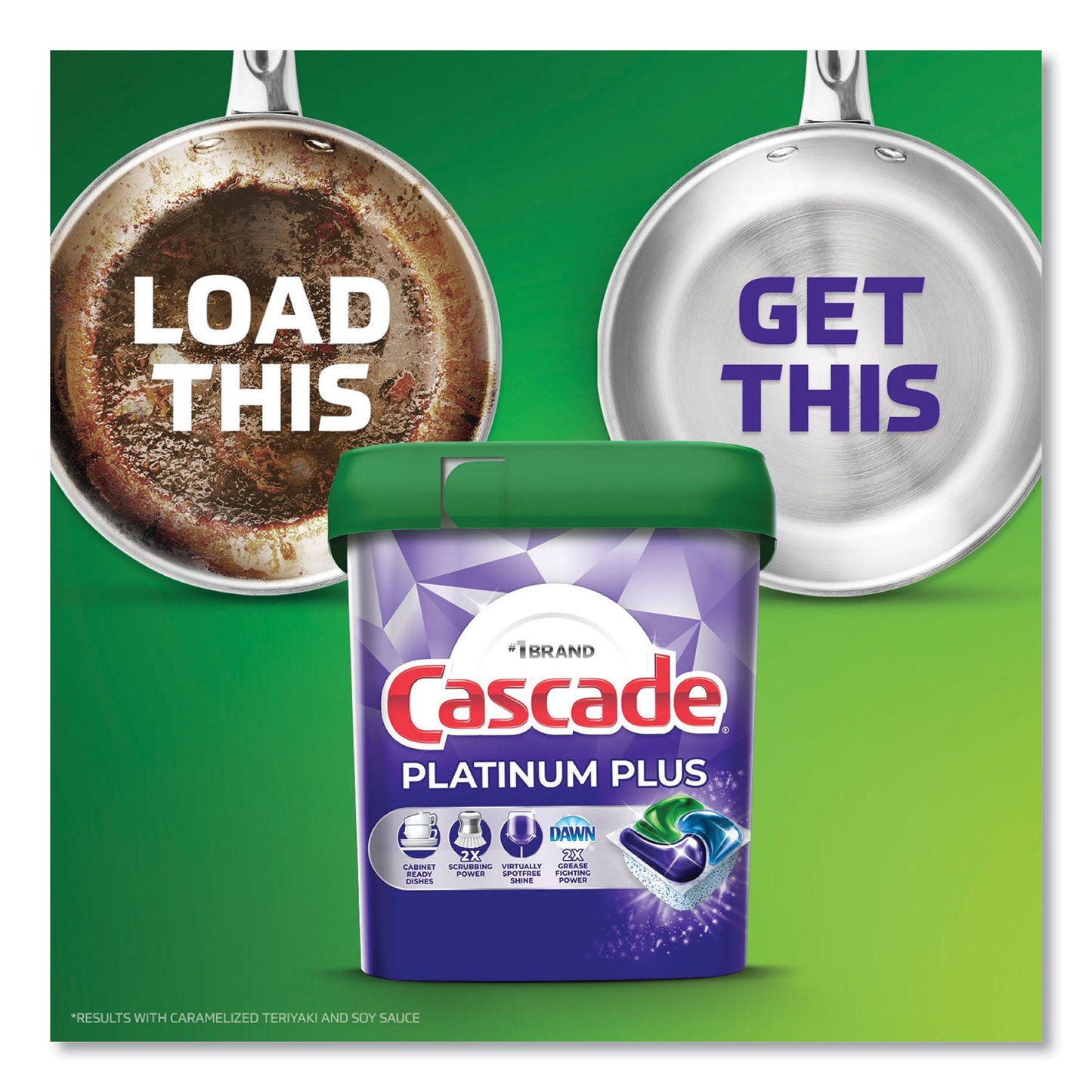 Cascade Platinum Plus ActionPacs Dishwasher Detergent Pods, Fresh Scent, 28.4 oz Tub, 52/Tub, 3 Tubs/Carton (06156)