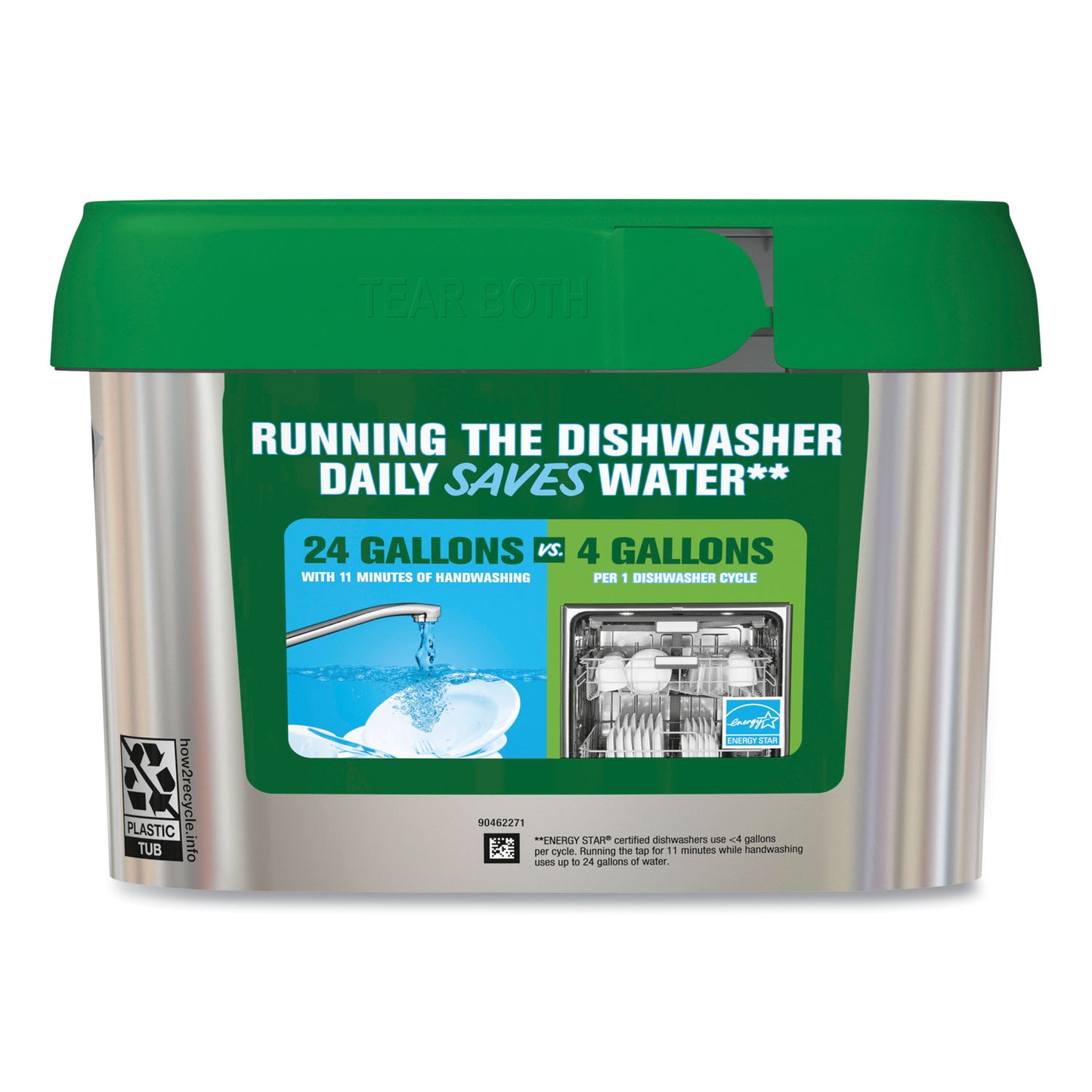 Cascade ActionPacs, Fresh Scent, 26.7 oz Tub, 48/Tub, 3 Tubs/Carton (27425)