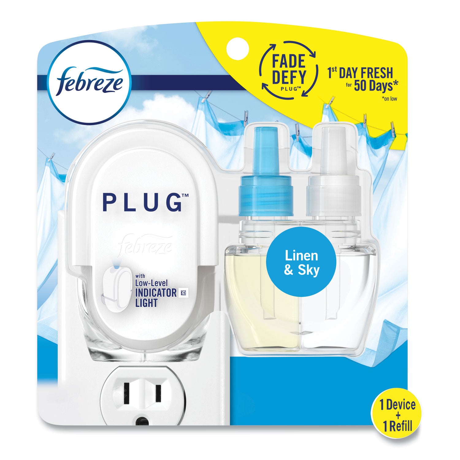 Febreze PLUG Air Freshener Warmer Start Kit, 6.54 x 2.99 x 5.98, Clear/White, 4/Carton (68235)