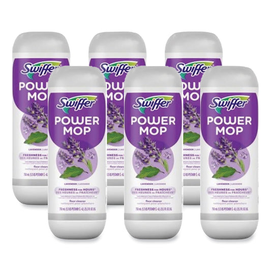 Swiffer PowerMop Refill Cleaning Solution, Lavender Scent, 25.3 oz Refill Bottle, 6/Carton (08421)