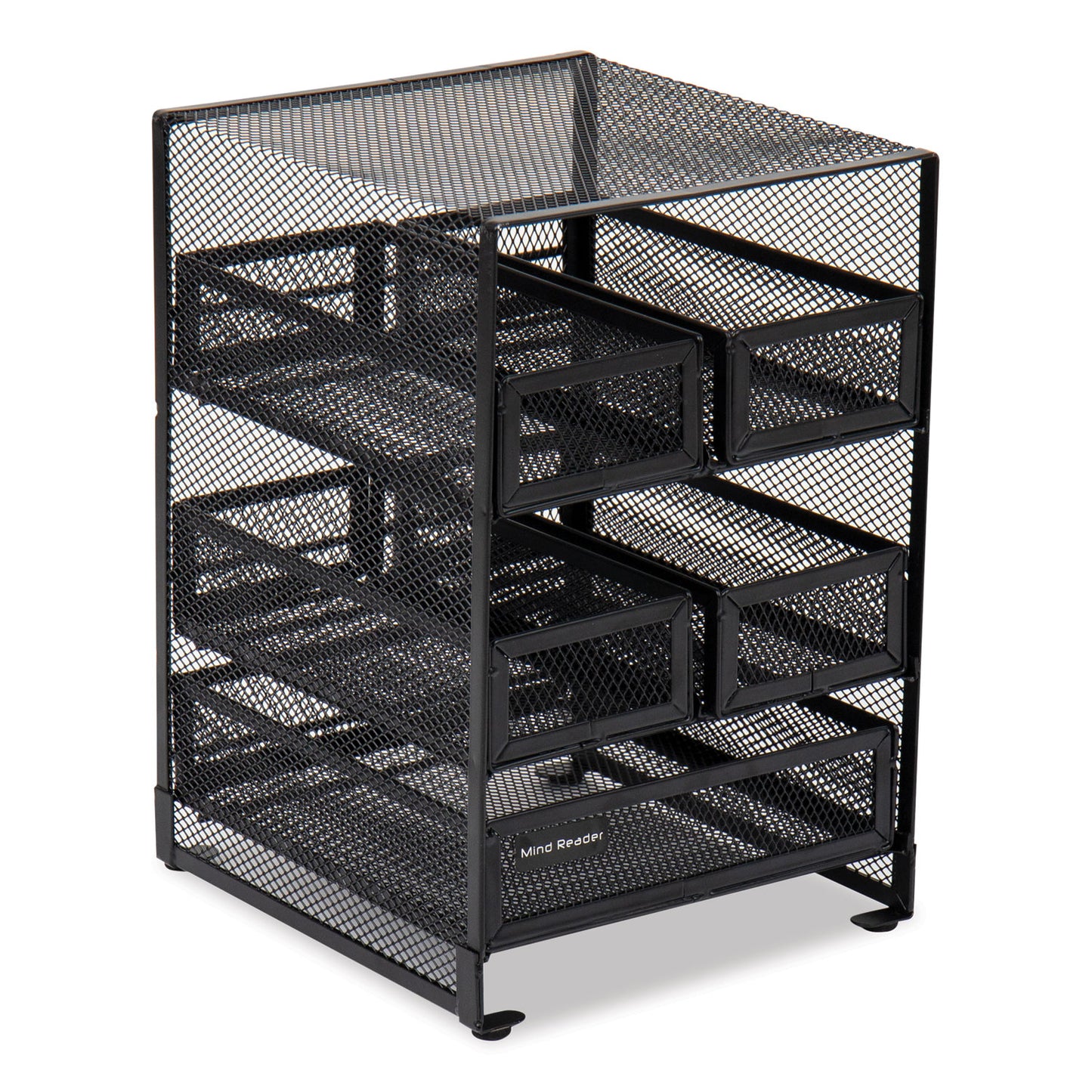 Network Collection 5-compartment Tea Countertop Organizer, 6.75 X 7 X 10, Black