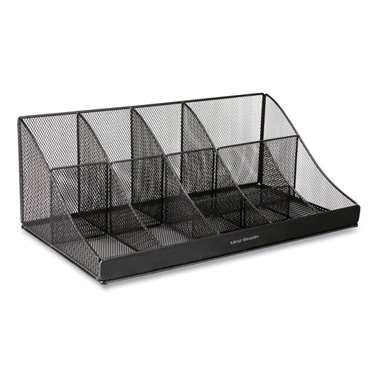 Network Collection 11-compartment Coffee Cup And Condiment Countertop Organizer, 9.5 X 17.88 X 6.63, Black