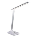 OttLite Wellness Series Entice LED Desk Lamp with Wireless Charging, Silver Arm, 11" to 22" High, White (CSDQA02WSHPR)