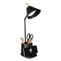 OttLite Wellness Series Merge LED Desk Lamp with Wireless Charging, 18.25" High, Black (CS7QAK1W)