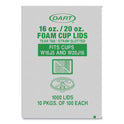 Dart Lids for Foam Cups and Containers, Fits 16 oz, 20 oz Cups, Translucent, 1,000/Carton (W16FTS)