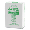 Dart Lids for Foam Cups and Containers, Fits 16 oz, 20 oz Cups, Translucent, 1,000/Carton (W16FTS)